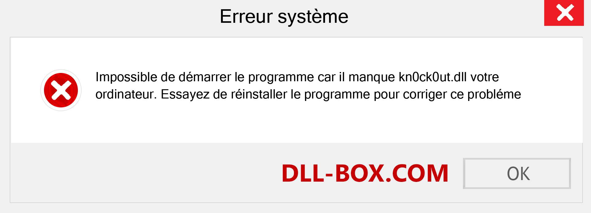 Le fichier kn0ck0ut.dll est manquant ?. Télécharger pour Windows 7, 8, 10 - Correction de l'erreur manquante kn0ck0ut dll sur Windows, photos, images